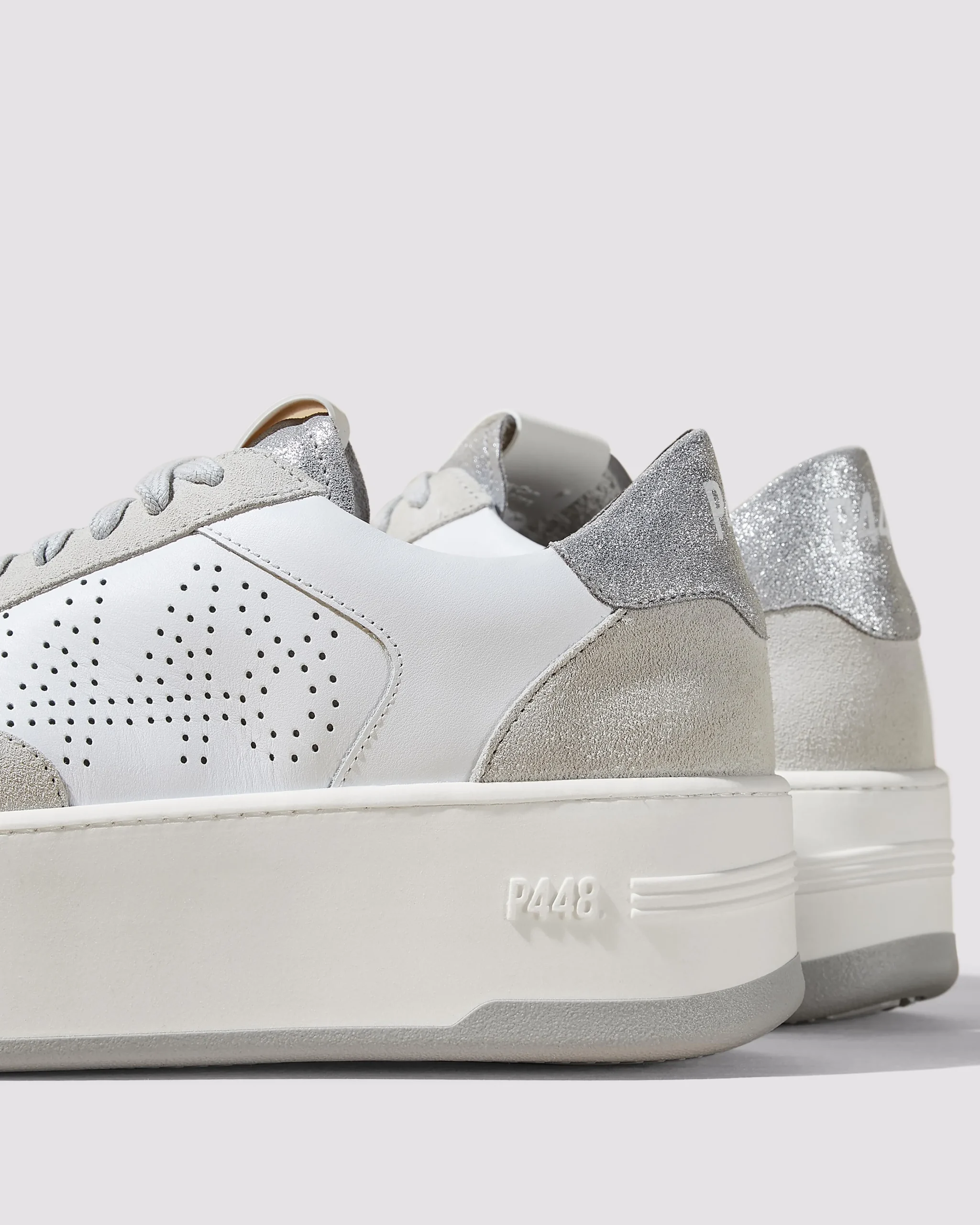 Women P448 Platforms|Low Tops>Empire White/Silver