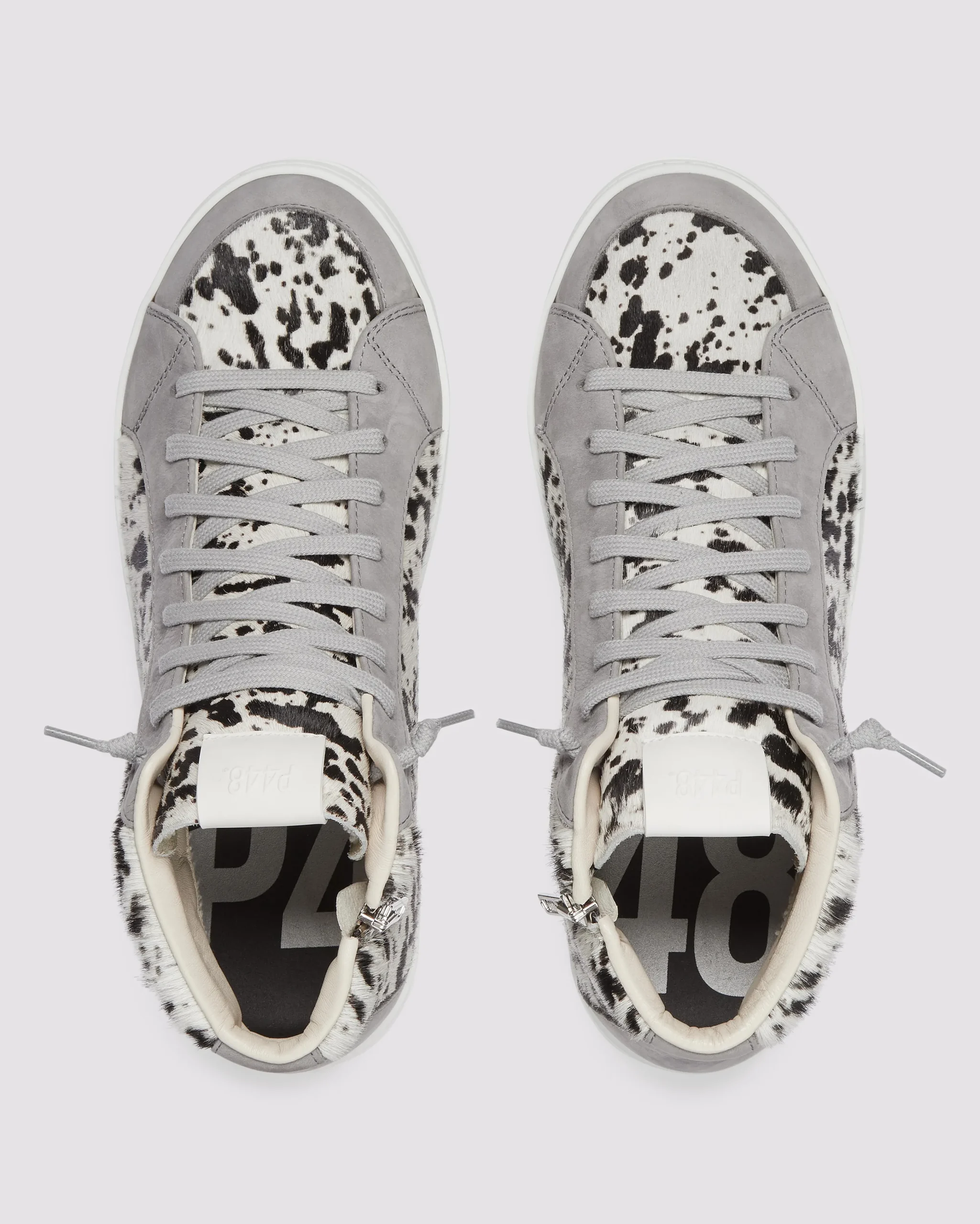 Women P448 High Tops>Skate Grey Spotted