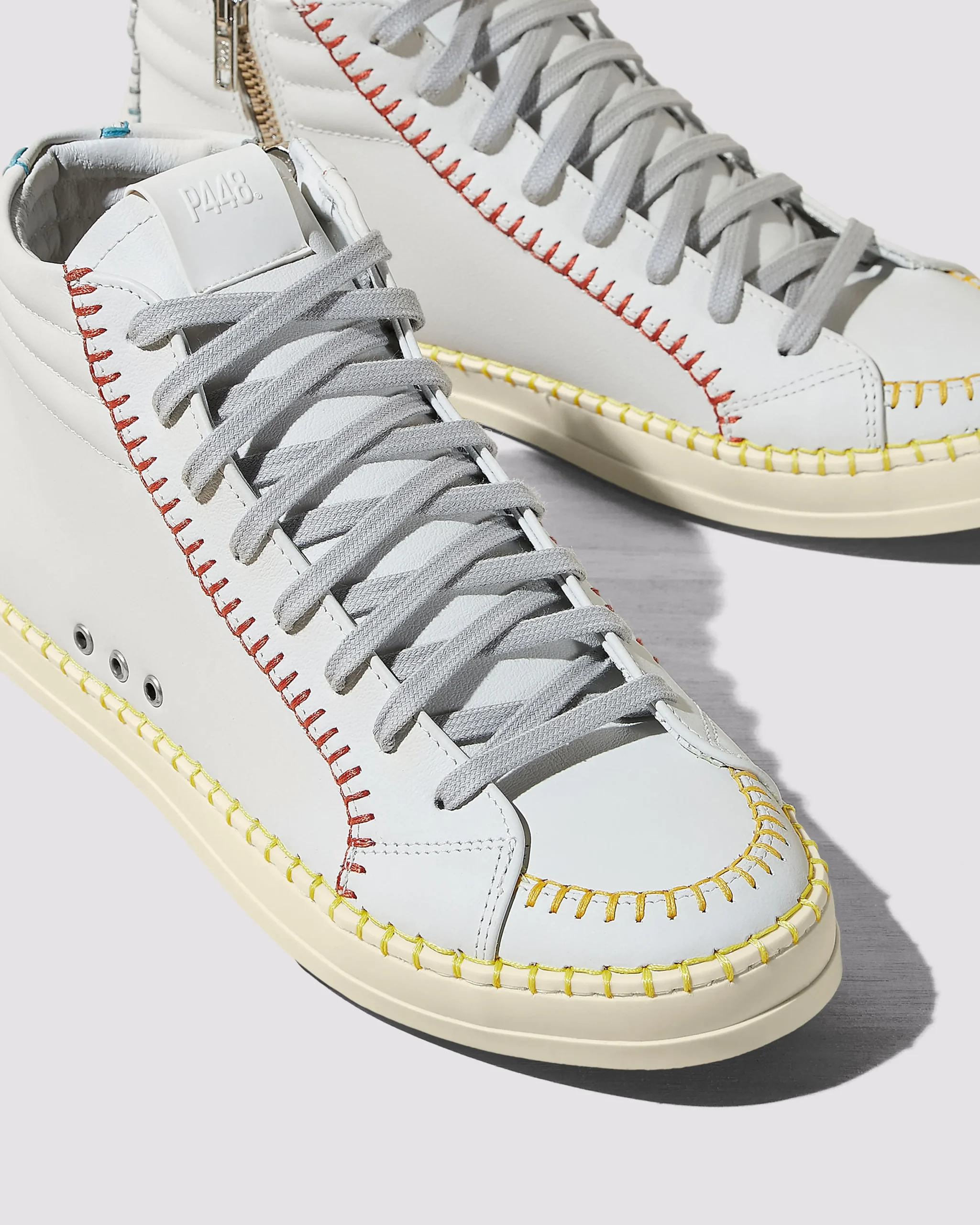 Women P448 High Tops>Skate White/Stitch
