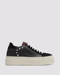 Women P448 Platforms|Low Tops>Thea Platform Black/Stud